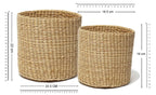 Set of 2 Textured Jute Basket for Plants & Everyday Clutter