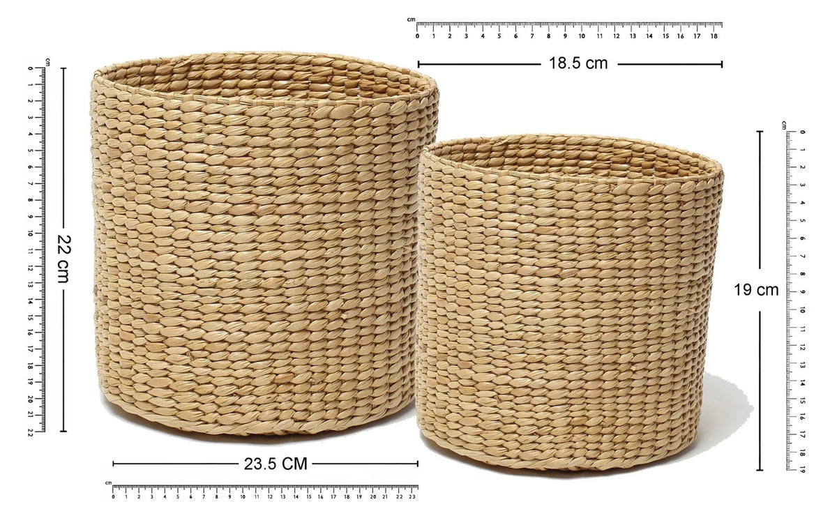 Set of 2 Textured Jute Basket for Plants & Everyday Clutter