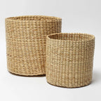 Set of 2 Textured Jute Basket for Plants & Everyday Clutter