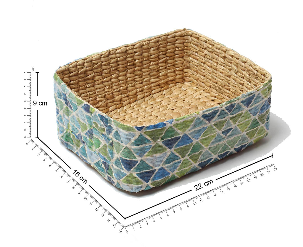 Seagrass Organizer Tray for Stylish Home Storage and Tabletop Decor
