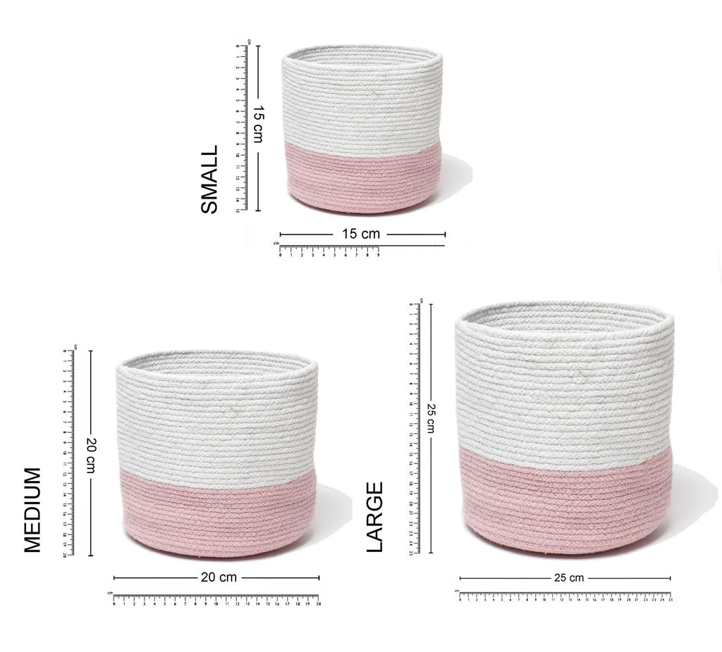 Set of 3 Dual-Use Cotton Basket for Home Decor & Storage