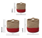 Set of 3 Jute Storage Basket for Toys, Towels, or Indoor Plants