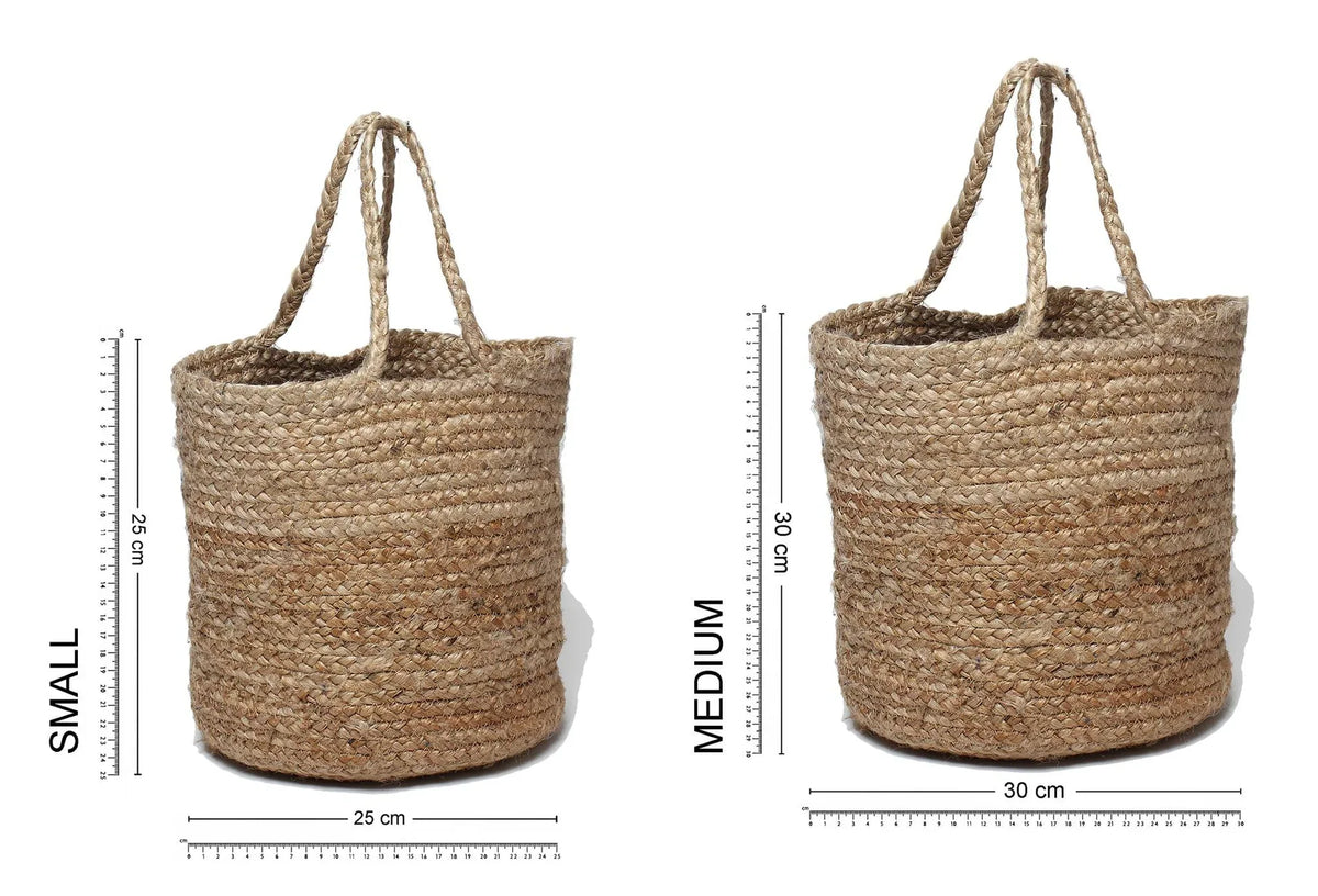 Set of 2 Natural Fiber Basket for Storage or Indoor Greenery