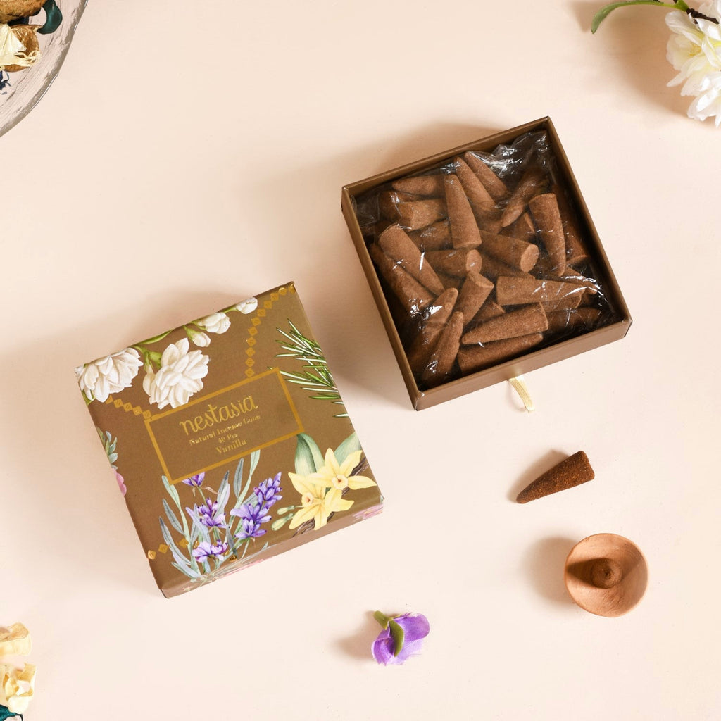 Vanilla Aromatic Incense Cones Pack Of 40 Nestasia