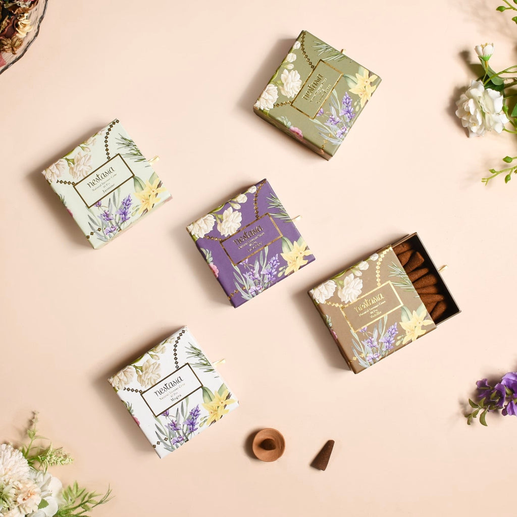 Floral Fragrant Incense Cones Set Of 5 Nestasia