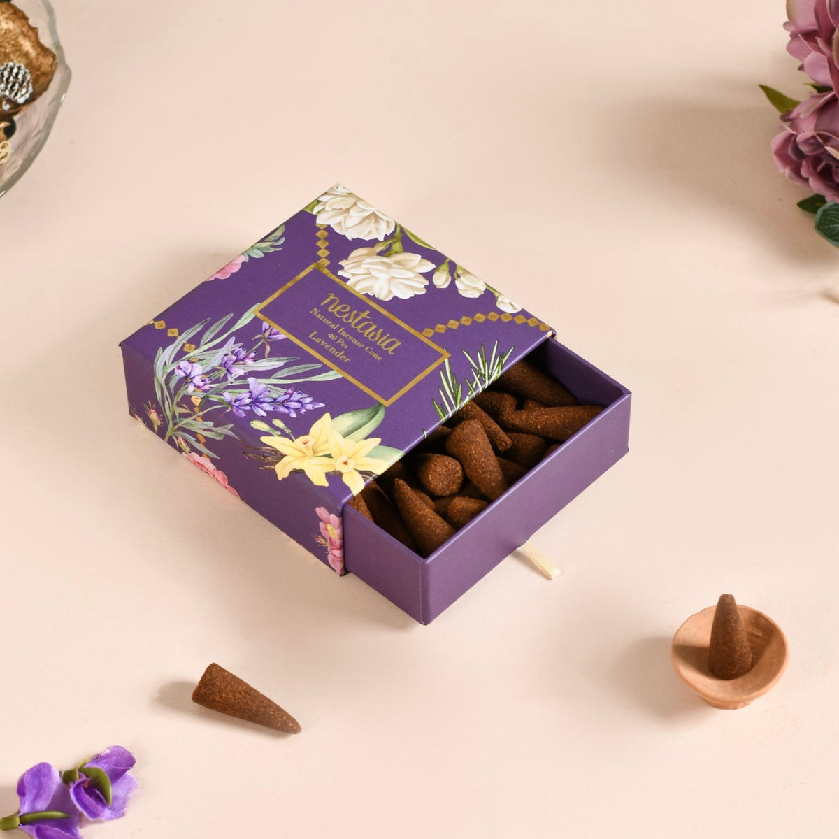 Floral Fragrant Incense Cones Set Of 5 Nestasia