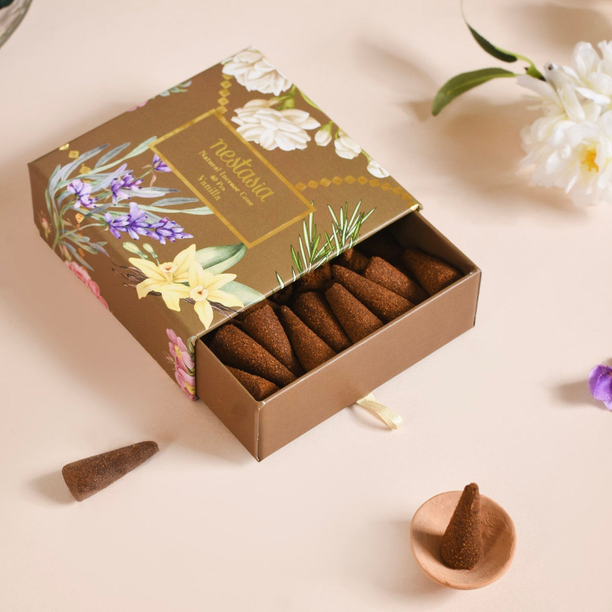 Floral Fragrant Incense Cones Set Of 5 Nestasia