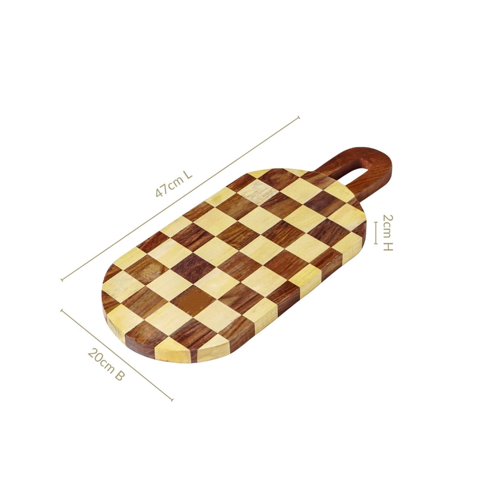 Atelier Serve And Slice Checkered Capsule Cheese Board 47x20cm Nestasia