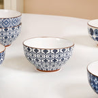 Indigo Ceramic Snack Bowl Set Of 6 350ml Nestasia