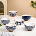 Indigo Ceramic Snack Bowl Set Of 6 350ml Nestasia