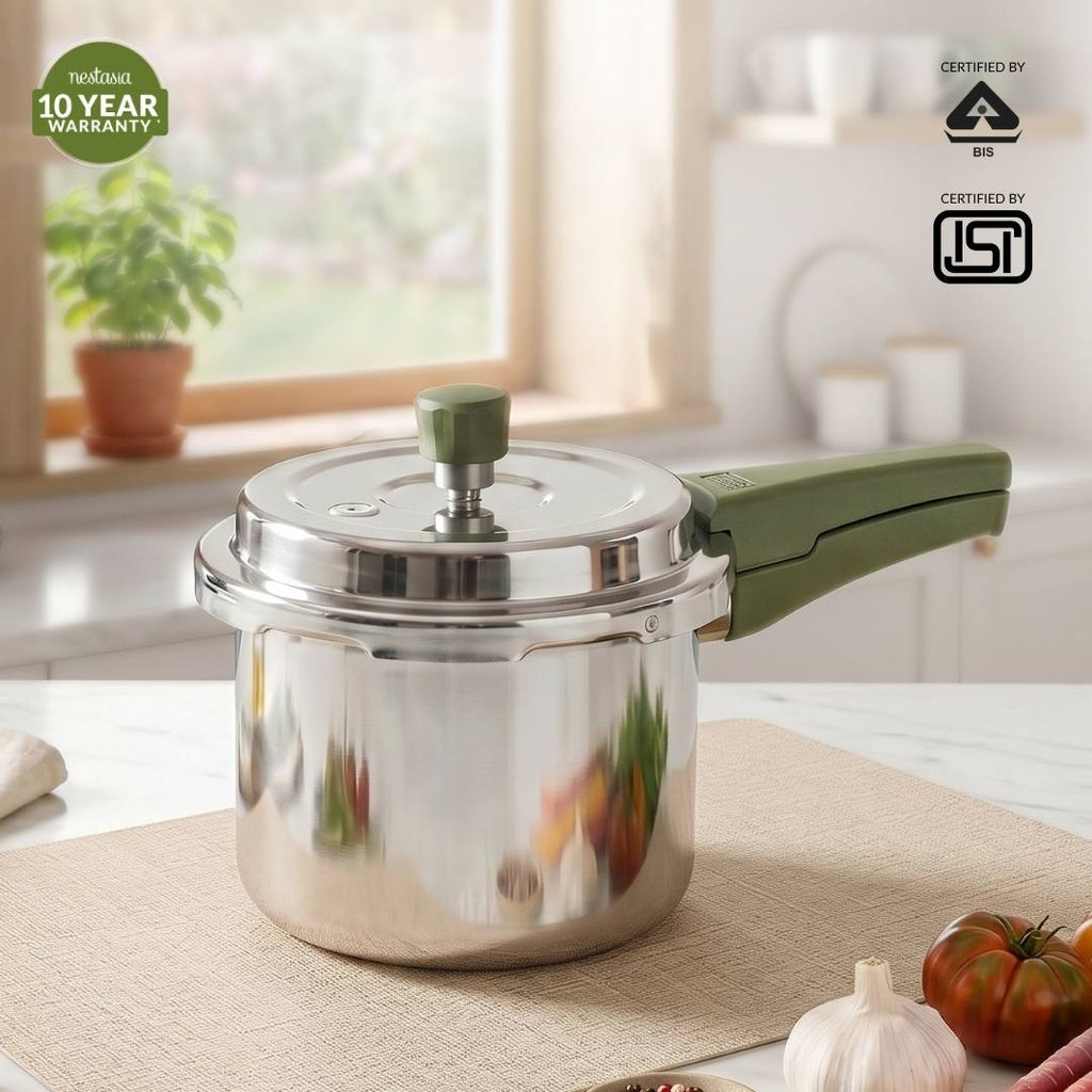 Zesta Induction Safe Triply SS Pressure Cooker 3 Litre With Spill Control Lid Nestasia