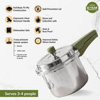 Zesta Induction Safe Triply SS Pressure Cooker 3 Litre With Spill Control Lid Nestasia