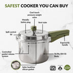 Zesta Induction Safe Triply SS Pressure Cooker 3 Litre With Spill Control Lid Nestasia