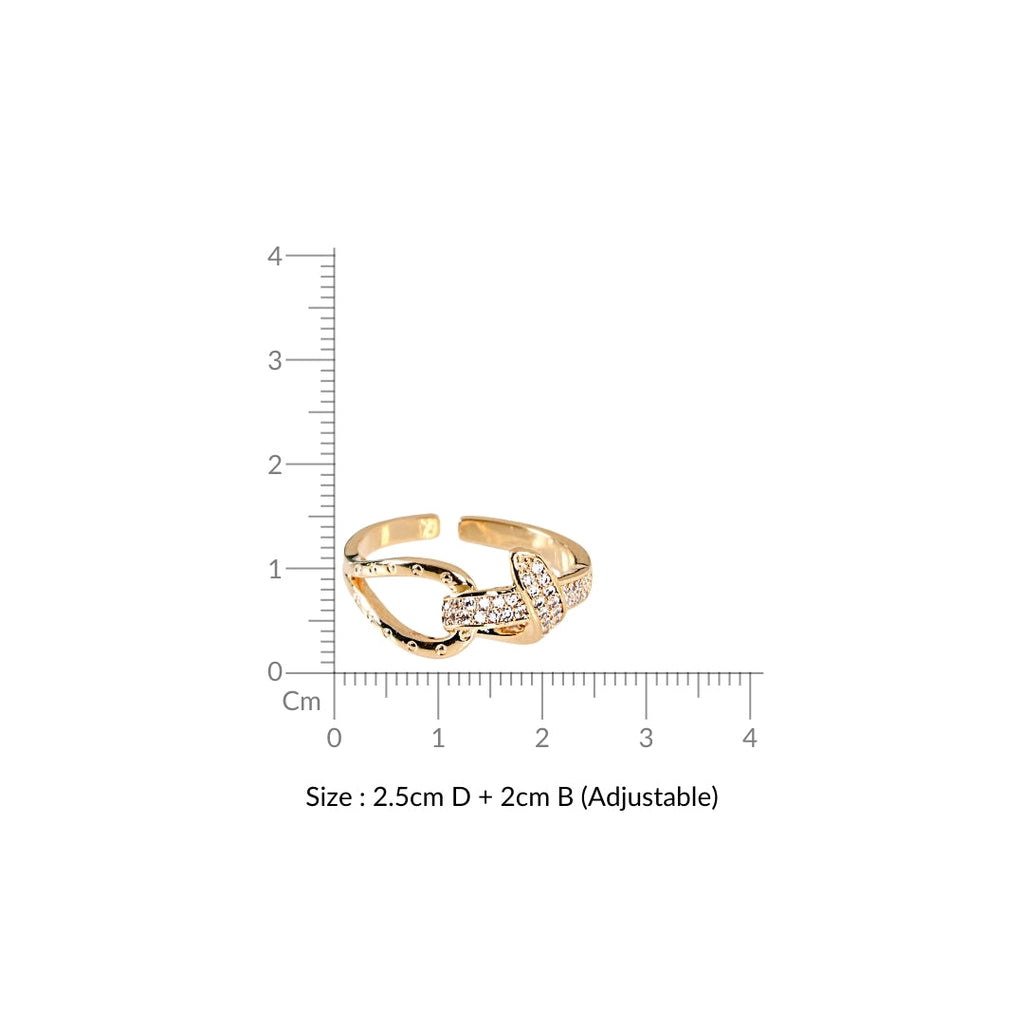 Infinite Radiance Adjustable Gold Ring Nestasia
