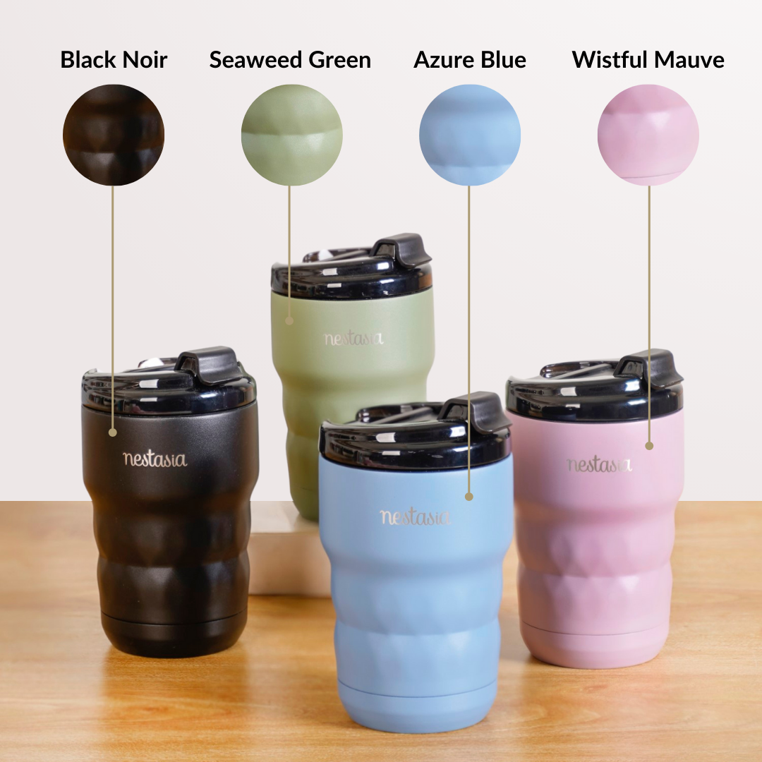 Brewster Easy Sip Copper Insulated Travel Mug Azure Blue 350ml Nestasia
