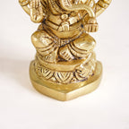 Ganesh Laxmi Pure Brass Statue Set Of 2 11cm Nestasia