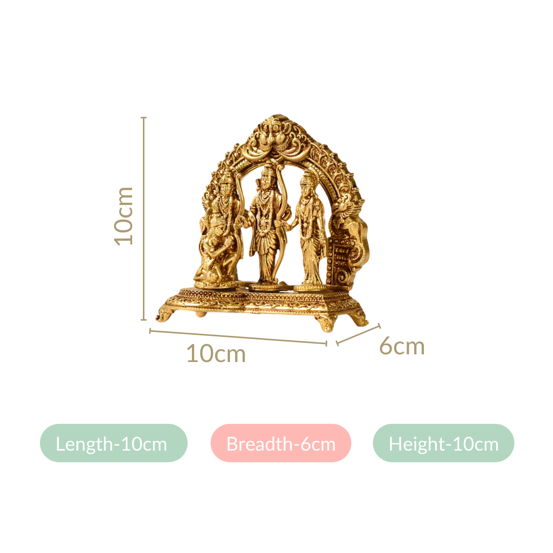 Pure Brass Ram Darbar Brass Statue 10cm Nestasia