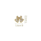 Iridescent Pearl Bow Stud Earrings Nestasia