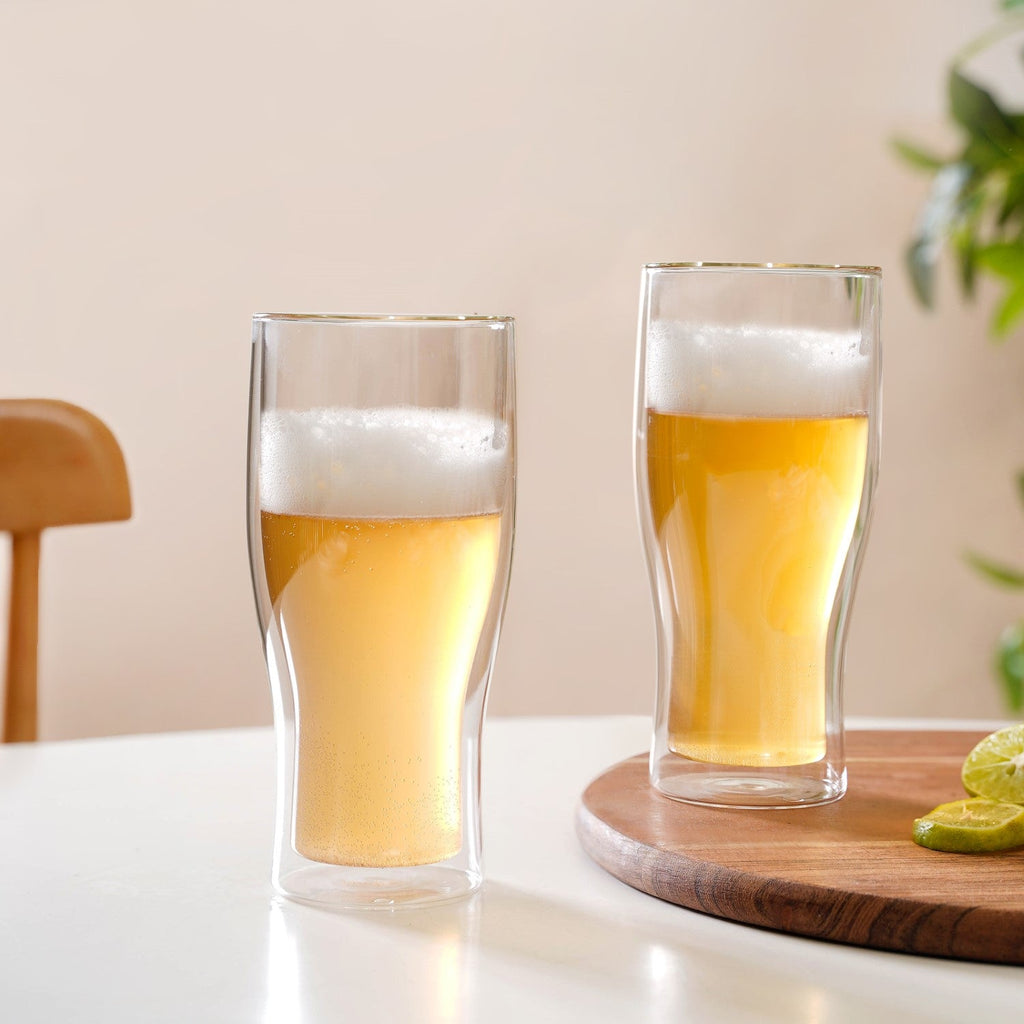 Irish Pint Beer Double Wall Glass Set Of 2 575ml Nestasia