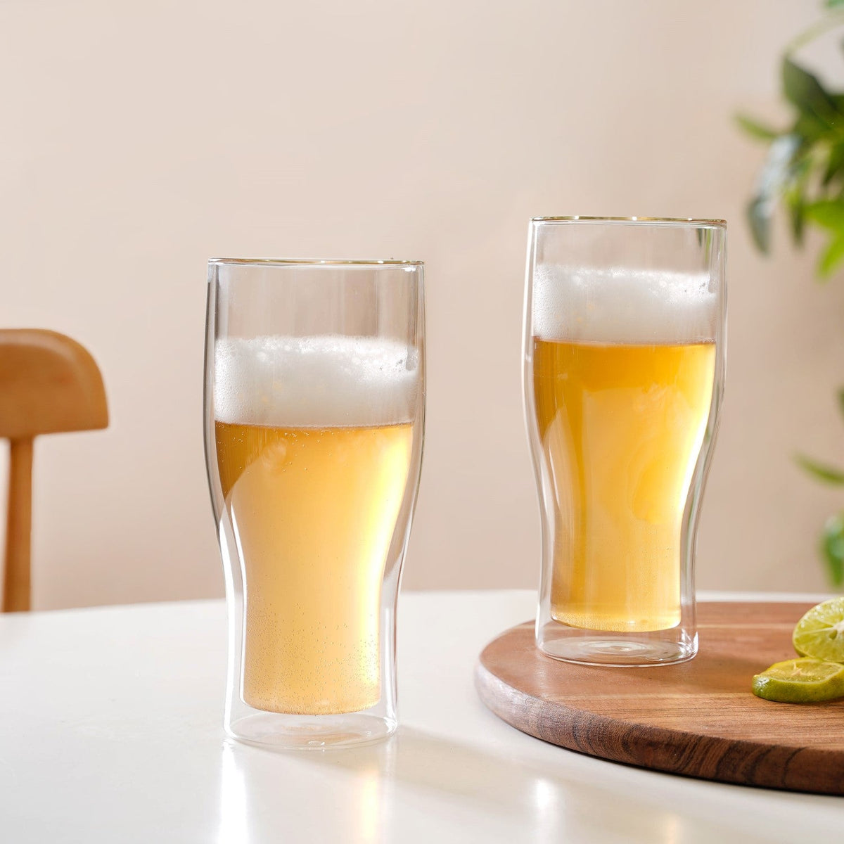 Irish Pint Beer Double Wall Glass Set Of 2 575ml Nestasia