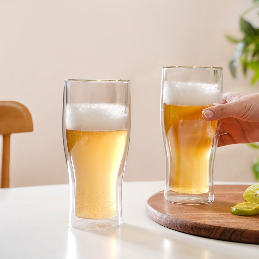 Irish Pint Beer Double Wall Glass Set Of 2 575ml Nestasia