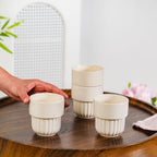 Ivory Cream Stackable Cup Set Of 4 280ml Nestasia