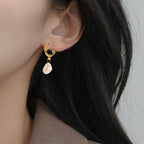 Ivory Gold Dangling Earrings Nestasia
