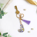 Botanical Harmony Letter J Resin Art Keychain Nestasia