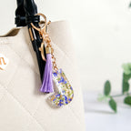 Botanical Harmony Letter J Resin Art Keychain Nestasia