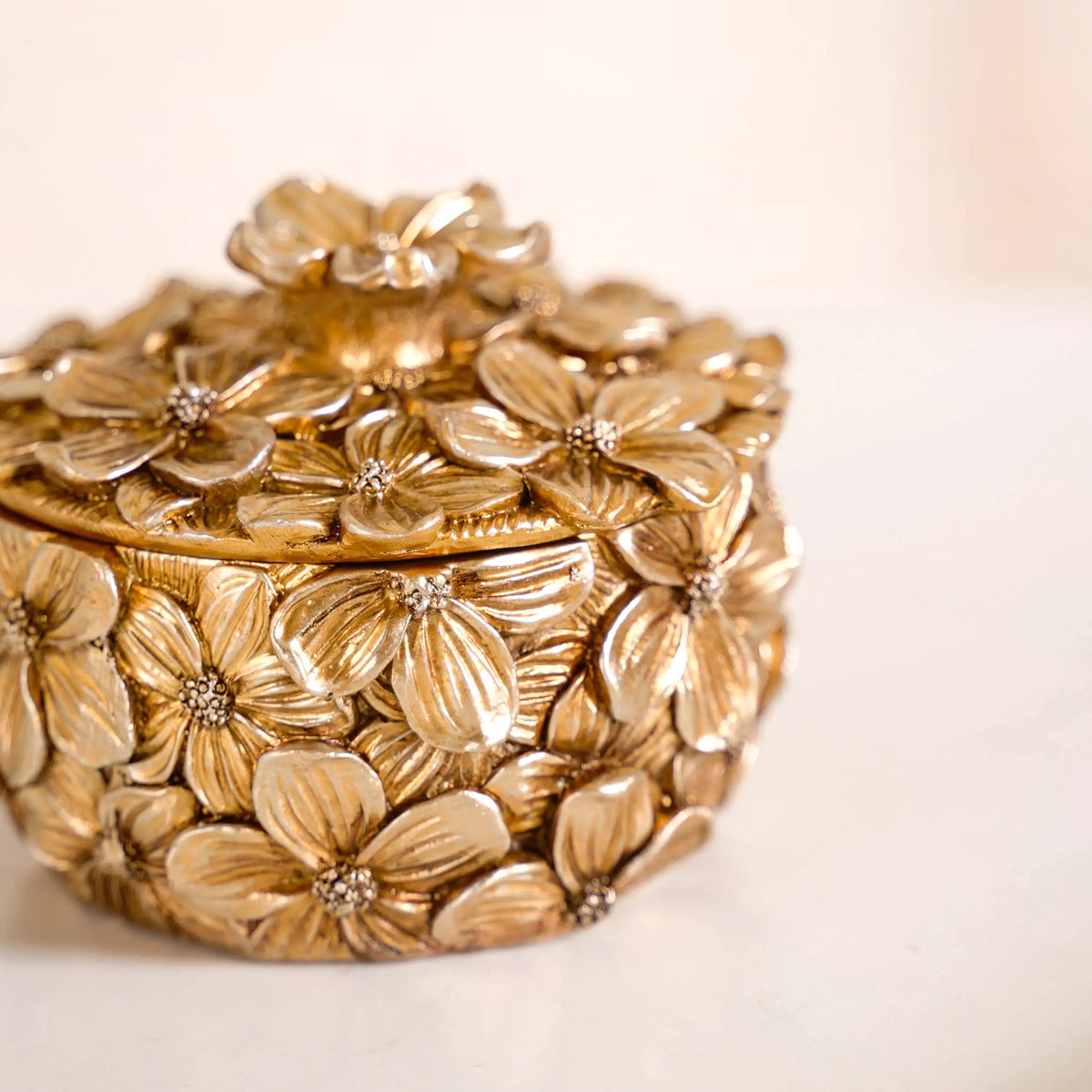 Floral 3D Trinket Jar Antique Bronze Nestasia