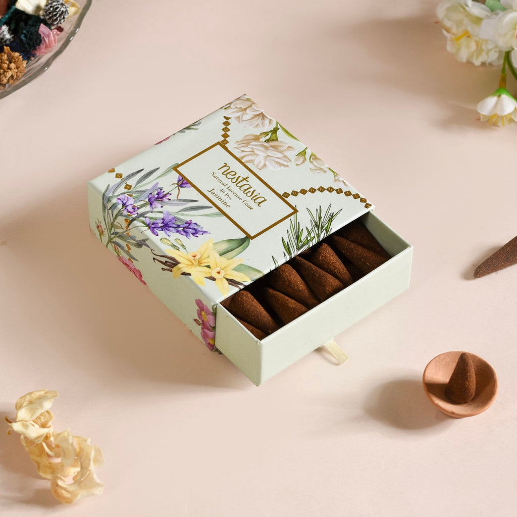 Jasmine Fragrant Incense Cones Pack Of 40 Nestasia