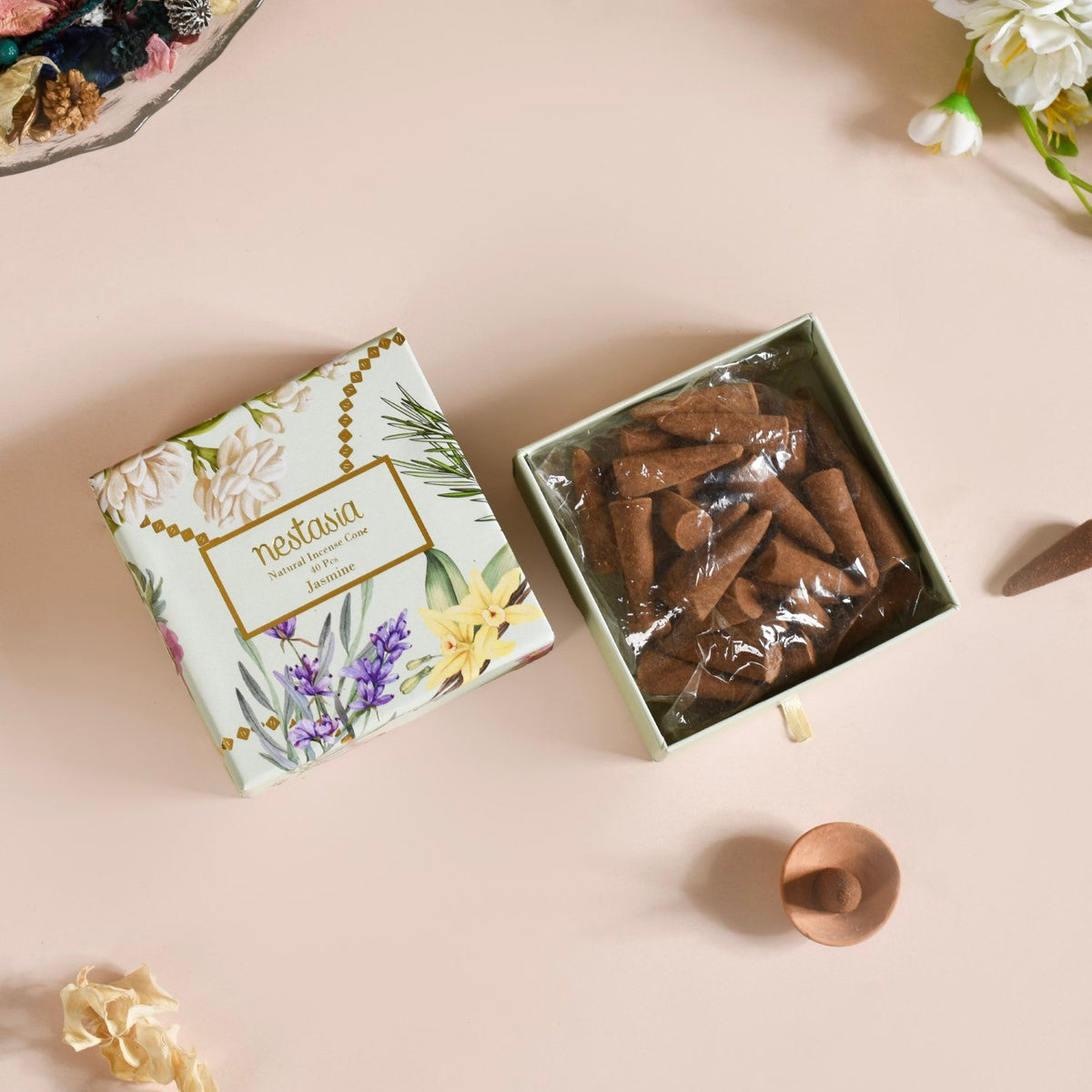 Jasmine Fragrant Incense Cones Pack Of 40 Nestasia