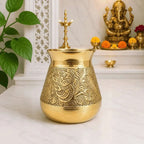 Brass Handcrafted Royal leaf Pooja Kalash Vedansh Craft
