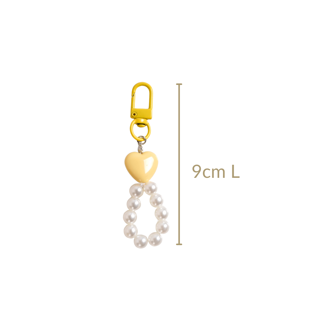 Sunshine Heart Keychain With Pearls Nestasia