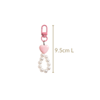 Pink Heart And Pearl Keychain Nestasia
