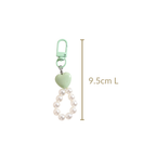 Green Sweetheart And Pearl Keychain Nestasia