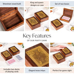 King And Queen Card Holder Set Of 2 With Playing Cards Nestasia