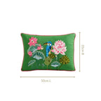 Kingfisher Pond Embroidered Cotton Cushion Cover 50x35cm Nestasia