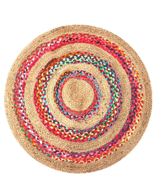 Natural Round Jute Carpet For Dining Room