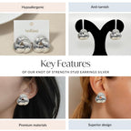 Knot Of Strength Stud Earrings Silver Nestasia