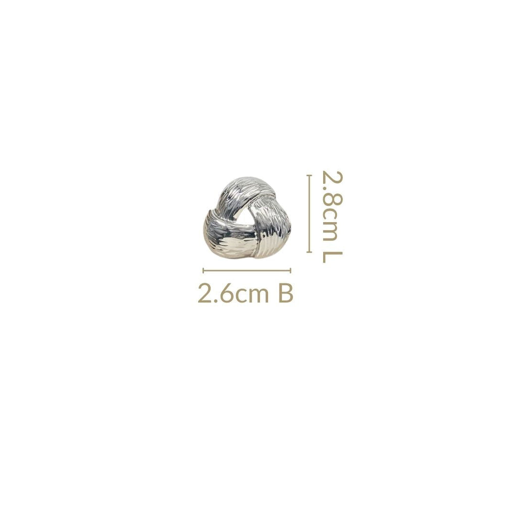 Knot Of Strength Stud Earrings Silver Nestasia