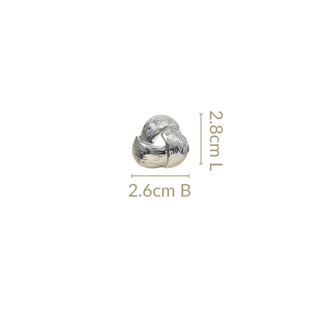 Knot Of Strength Stud Earrings Silver Nestasia