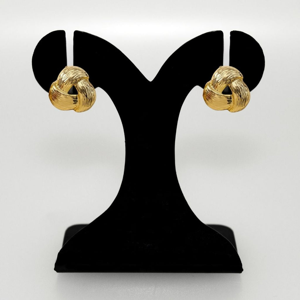 Knot Of Strength Stud Earrings Gold Nestasia