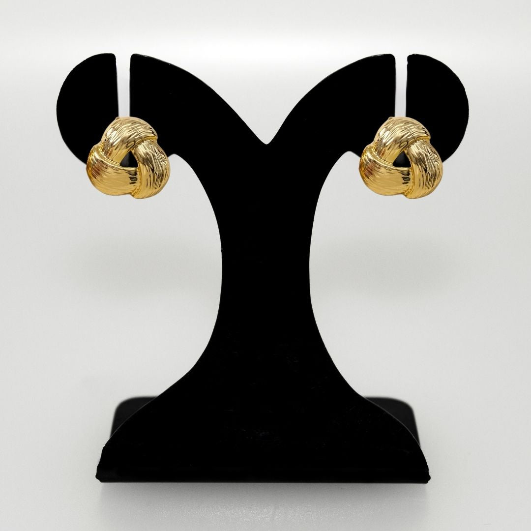 Knot Of Strength Stud Earrings Gold Nestasia