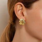 Knot Of Strength Stud Earrings Gold Nestasia