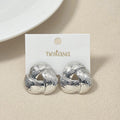Knot Of Strength Stud Earrings Silver Nestasia
