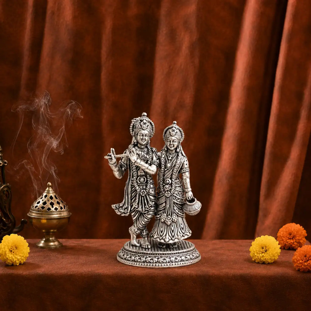 Brass Lightweight Standing Radha Krishna Idol Vedansh Craft