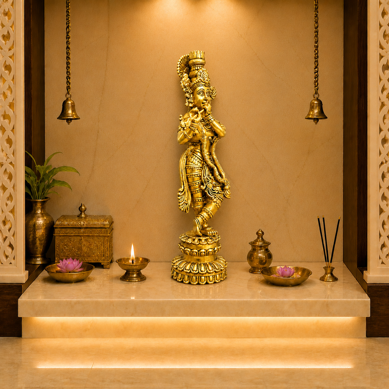 Brass Standing Krishna Idol (20 Inch) Vedansh Craft