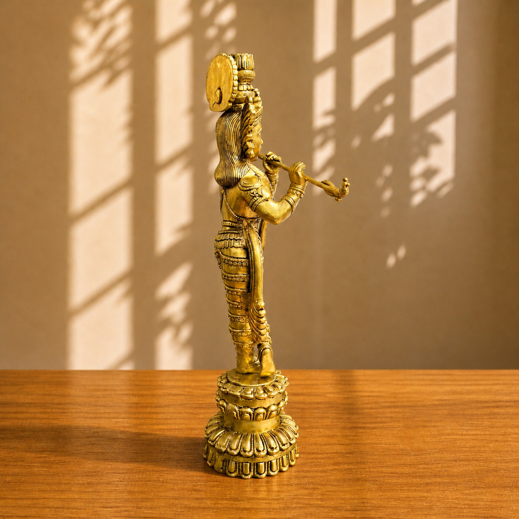 Brass Standing Krishna Idol (20 Inch) Vedansh Craft