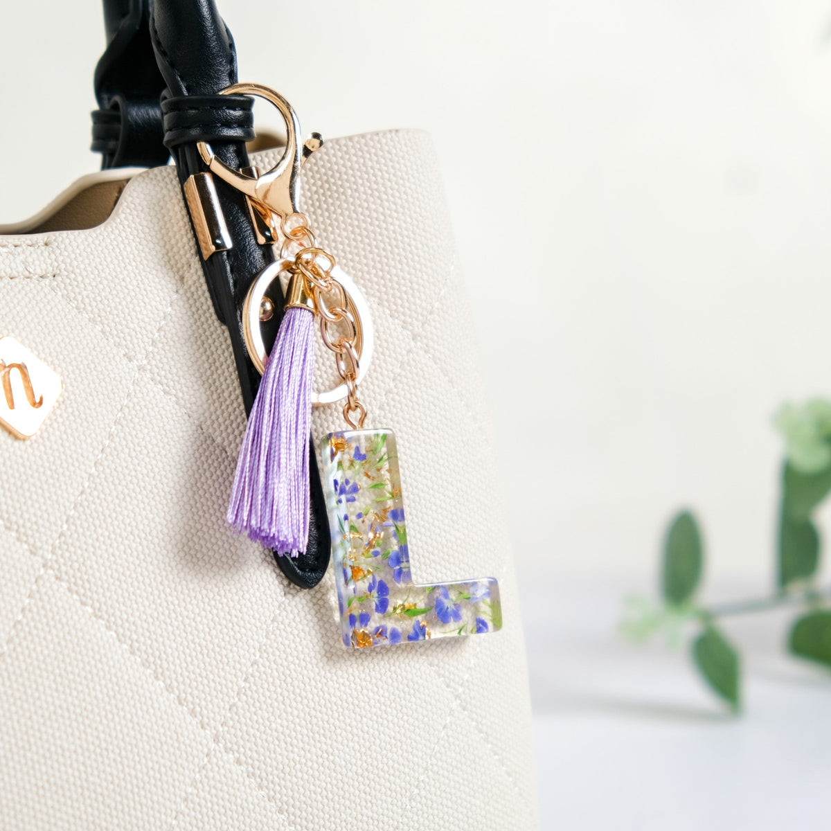 Lavender L Keychain With Dual Hooks Nestasia